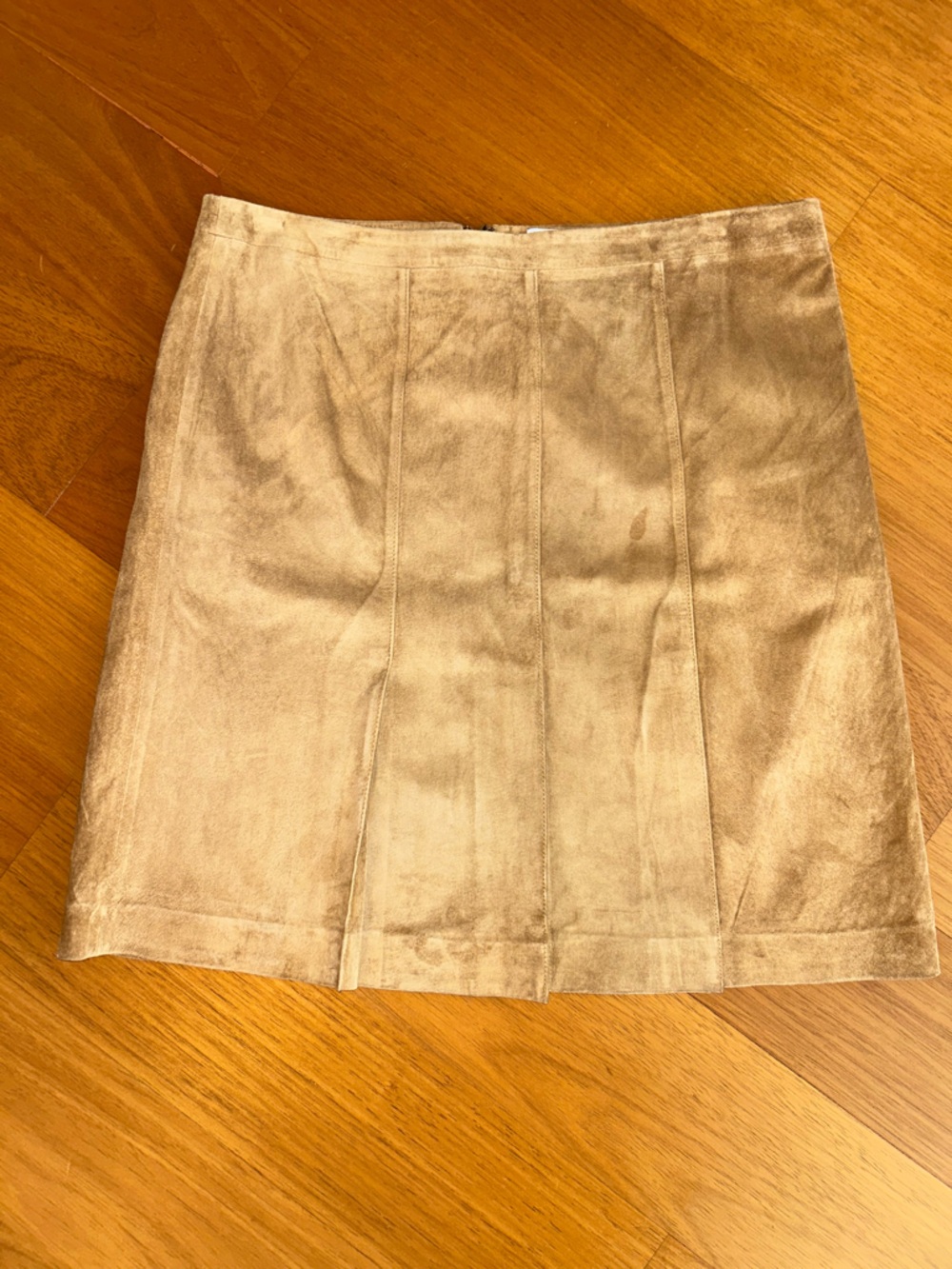 LOFT Vintage 90's 100% Genuine Leather Suede Pleated Academia Skirt Size 10P